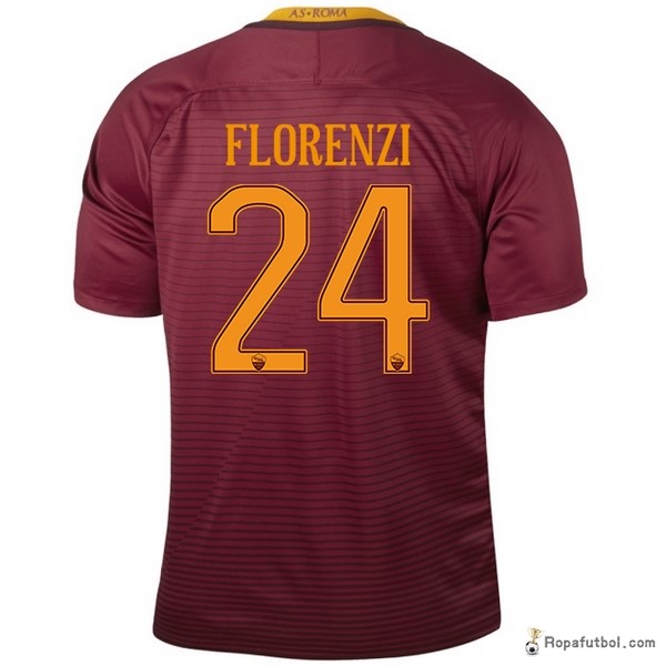 Camiseta As Roma Replica Primera Ropa Florenzi 2016/17 Rojo